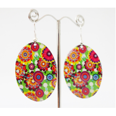 Сережки Хіпі Візерунок №5 Овал