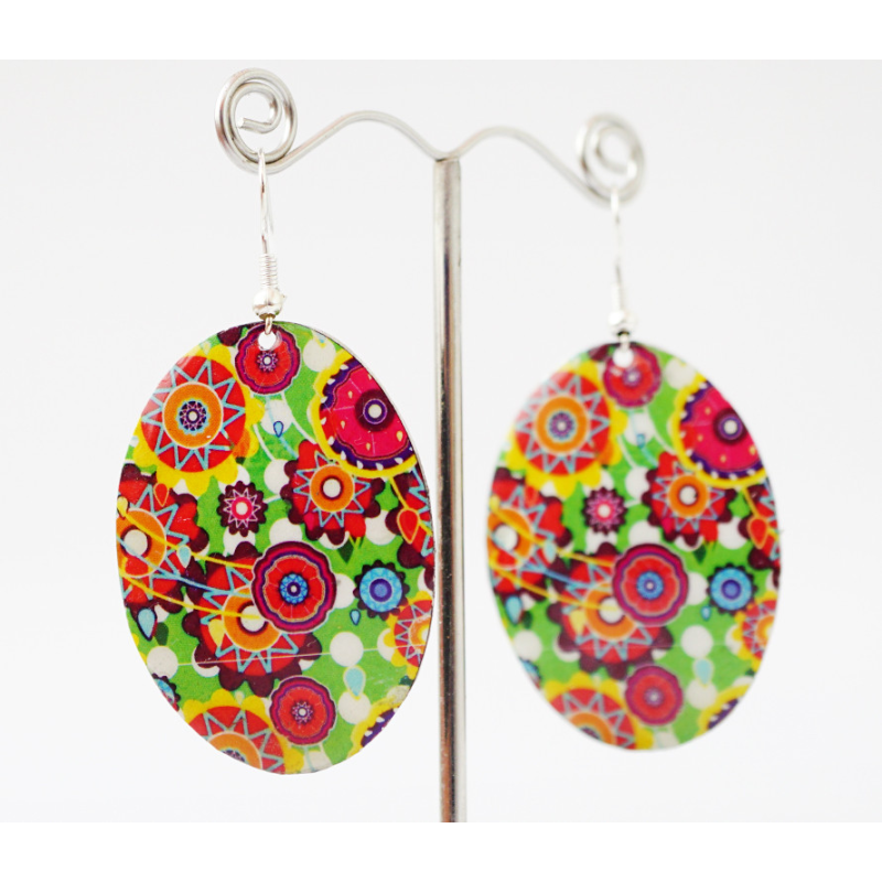 Сережки Хіпі Візерунок №5 Овал Сережки Хіпі Візерунок №5 Овал