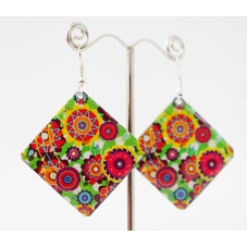 Сережки Хіпі Візерунок №5 Квадрат