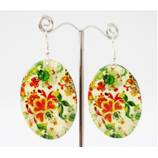 Сережки Хіпі Візерунок №6 Овал