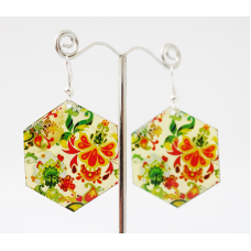 Сережки Хіпі Візерунок №6 Шестигранник