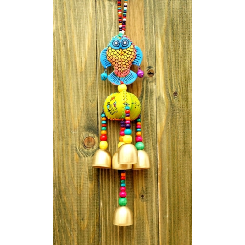 Підвіска 2 рибки + 5 литих дзвіночків Зелена