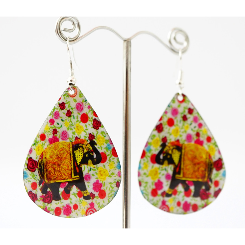 Сережки Хіпі Слонік №6 Крапля