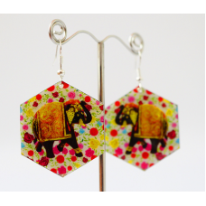 Сережки Хіпі Слонік №6 Шестигранник