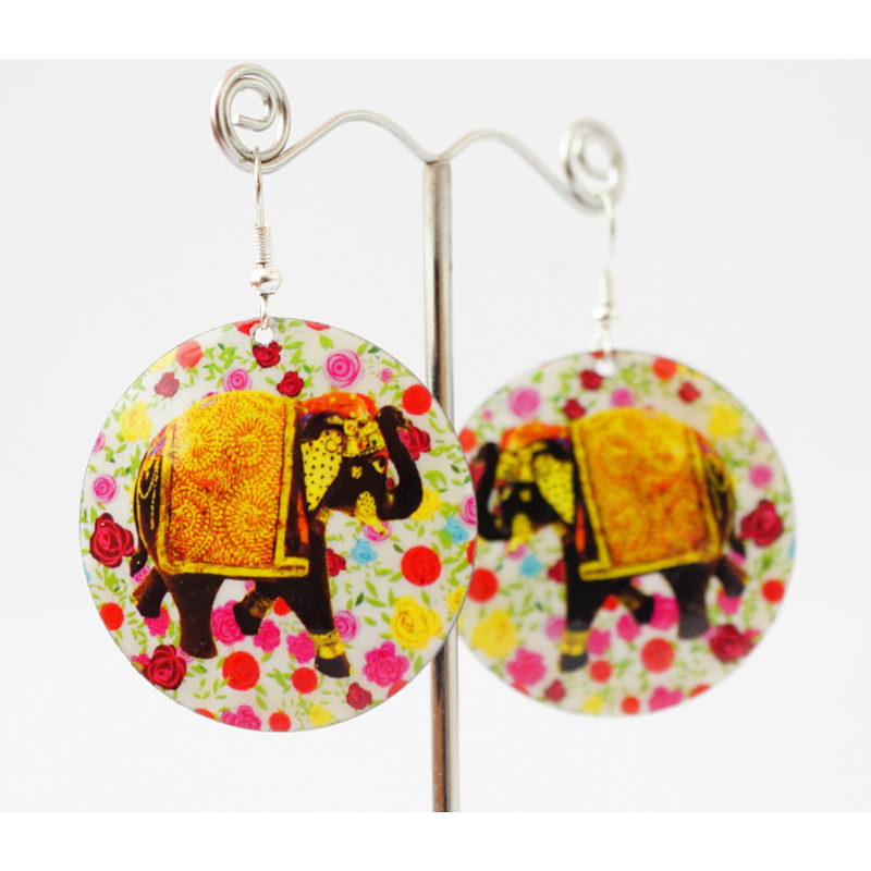 Сережки Хіпі Слонік №6 Коло
