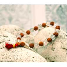 Браслет Рудракша + Гірський кришталь