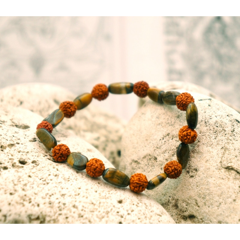 Браслет Рудракша + Тигреве око